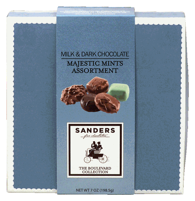 Sanders milk & dark chocolate majestic mints assortment 7ounce box >