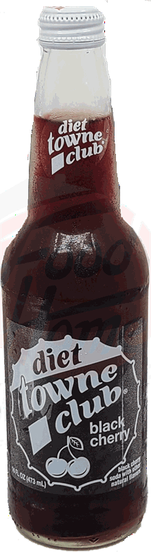 Towne Club Diet Black Cherry Soda 12 Pack 16 Oz Glass Bottles 16