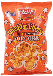 Better Made cheddar cheese flavored popped popcorn