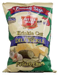 Krinkle Cut Garlic Dill Pickle flavored Potato Chips