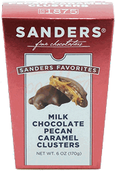 Sanders milk chocolate pecan caramel clusters