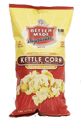 kettle corn poppped popcorn sweet & salty