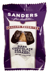 Sanders dark chocolate sea salt caramel 1/2-ounce piece