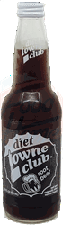 towne club diet root beer soda 12-pack 16-oz. glass bottles