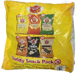 Better Made variety pack potato chips 5-original 5-bbq 2-sour cream popcorn 2-cheddar cheese 2-white cheddar 2-movie