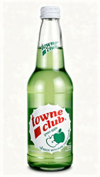 towne club green apple soda 12-pack 16-oz. glass bottles